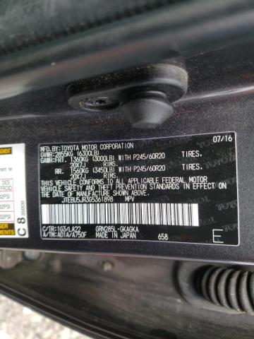 JTEBU5JR3G5361898 - 2016 TOYOTA 4RUNNER SR5/SR5 PREMIUM 石墨色 照片 12