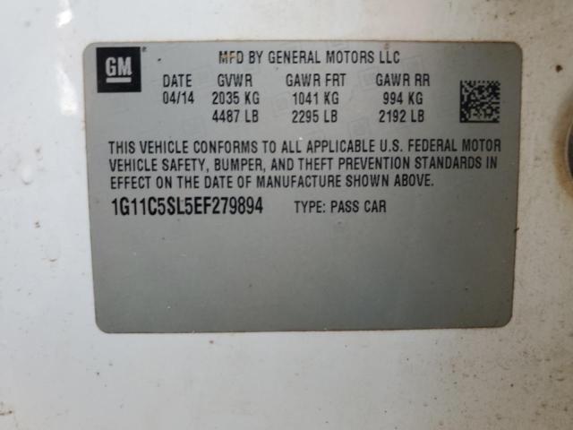 1G11C5SL5EF279894 - 2014 CHEVROLET MALIBU 1LT WHITE photo 12