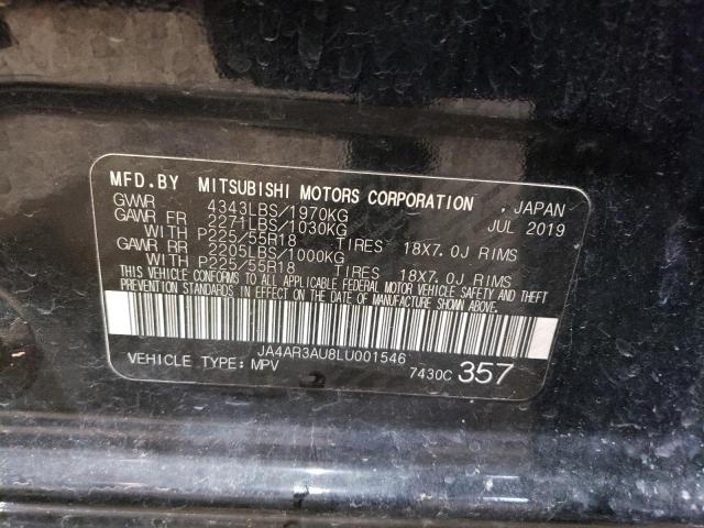 JA4AR3AU8LU001546 - 2020 MITSUBISHI OUTLANDER ES BLACK photo 12