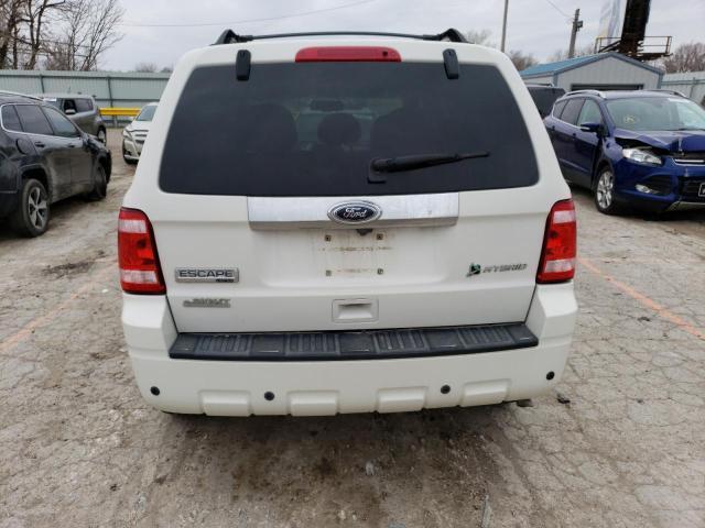 1FMCU5K31AKA23990 - 2010 FORD ESCAPE HYBRID WHITE photo 6