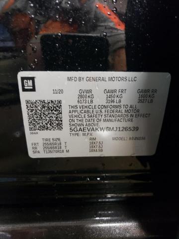 5GAEVAKW6MJ126539 - 2021 BUICK ENCLAVE ESSENCE 黑色 照片 13