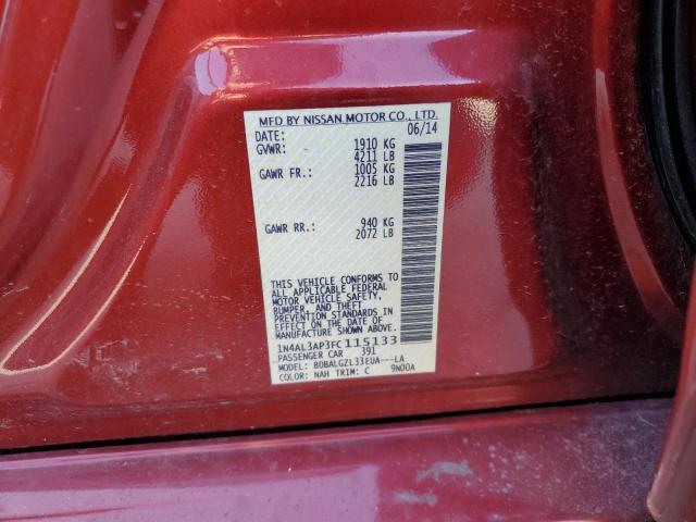 1N4AL3AP3FC115133 - 2015 NISSAN ALTIMA 2.5 RED photo 12