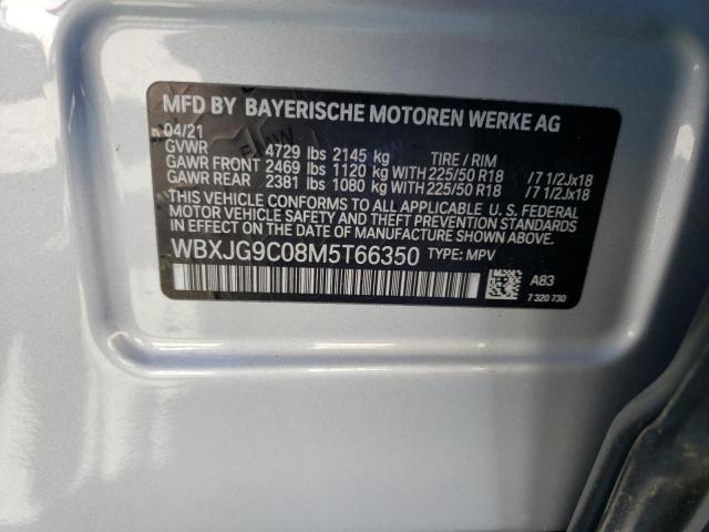 WBXJG9C08M5T66350 - 2021 BMW X1 XDRIVE2 SILVER photo 13