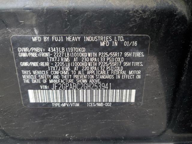 JF2GPABC2GH253941 - 2016 SUBARU CROSSTREK PREMIUM 黑色 照片 13