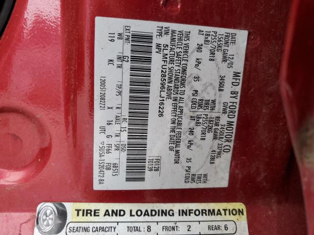 5LMFU28596LJ16226 - 2006 LINCOLN NAVIGATOR წითელი ფოტო 13