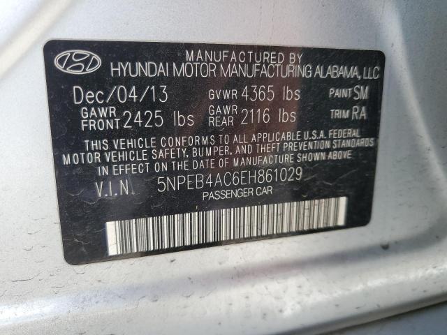 5NPEB4AC6EH861029 - 2014 HYUNDAI SONATA GLS SILVER photo 13