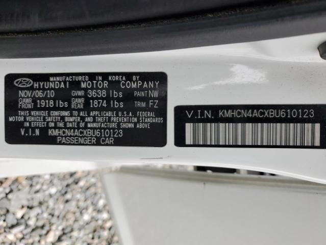 KMHCN4ACXBU610123 - 2011 HYUNDAI ACCENT GLS WHITE photo 12