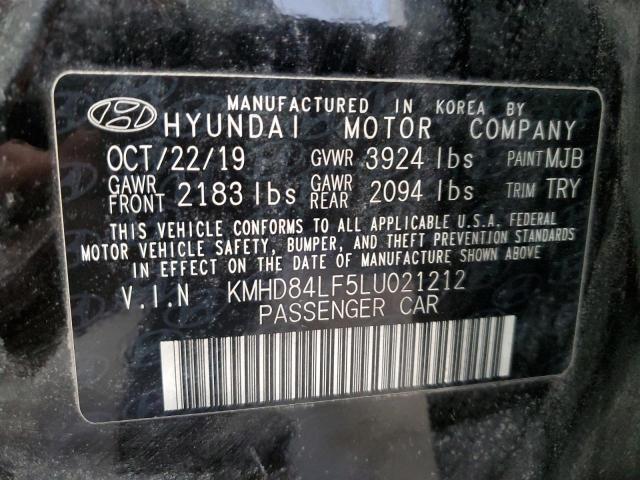 KMHD84LF5LU021212 - 2020 HYUNDAI ELANTRA SEL BLACK photo 13