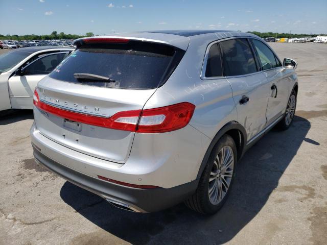 2LMPJ6LR8HBL29029 - 2017 LINCOLN MKX RESERVE Արծաթագույն լուսանկար 4