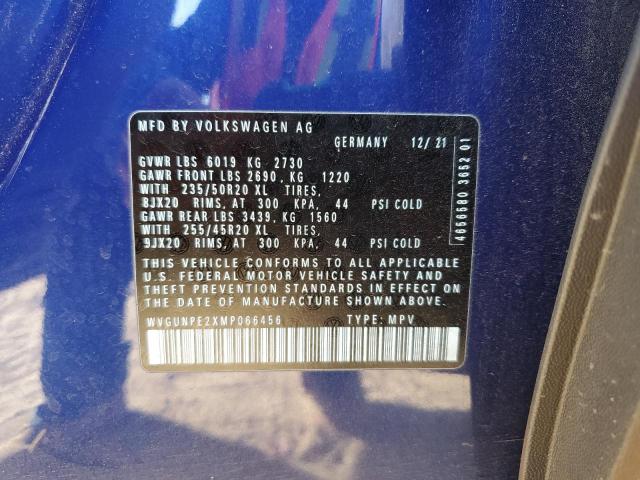 WVGUNPE2XMP066456 - 2021 VOLKSWAGEN ID.4 PRO S 蓝色 照片 13
