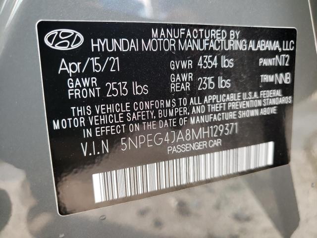 5NPEG4JA8MH129371 - 2021 HYUNDAI SONATA SE CHARCOAL photo 13