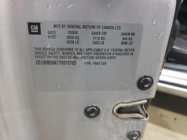 2G1WB58K779315703 - 2007 CHEVROLET IMPALA LS SILVER photo 12