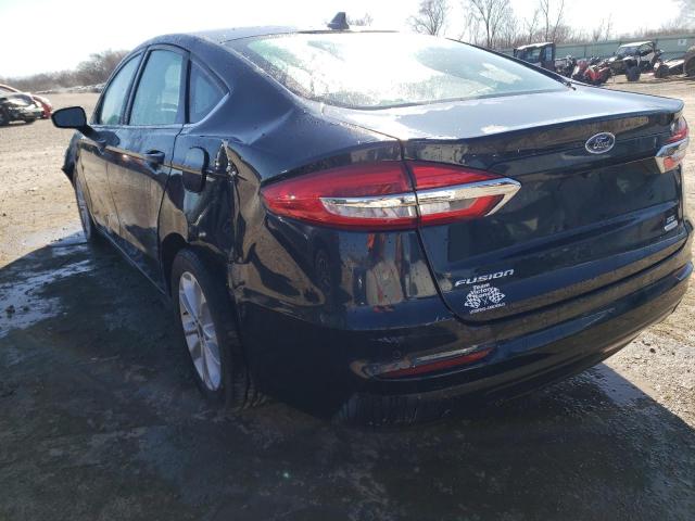 3FA6P0HD3LR224144 - 2020 FORD FUSION SE BLUE photo 2