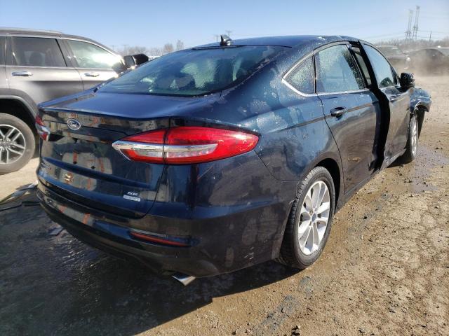 3FA6P0HD3LR224144 - 2020 FORD FUSION SE BLUE photo 3