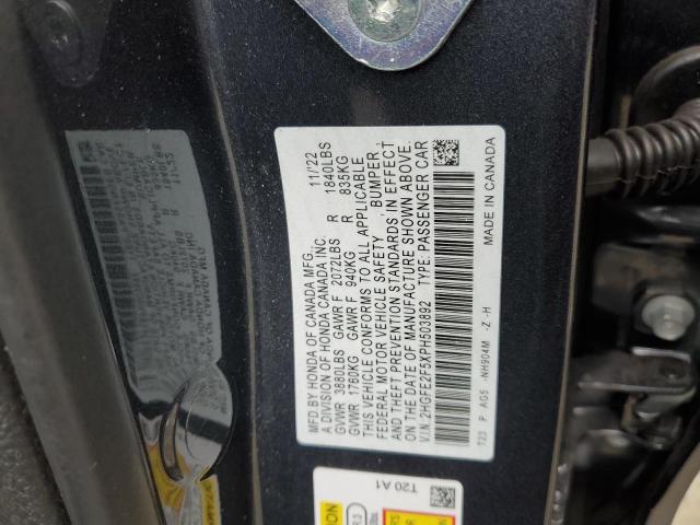 2HGFE2F5XPH503892 - 2023 HONDA CIVIC SPORT 石墨色 照片 12