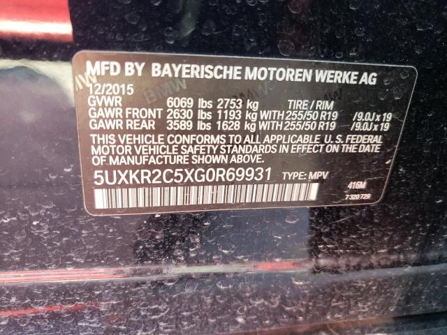 5UXKR2C5XG0R69931 - 2016 BMW X5 SDRIVE35I Qara foto 13