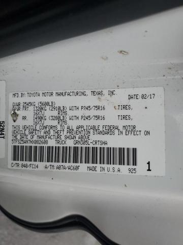 5TFSZ5AN7HX082608 - 2017 TOYOTA TACOMA ACCESS CAB WHITE photo 12