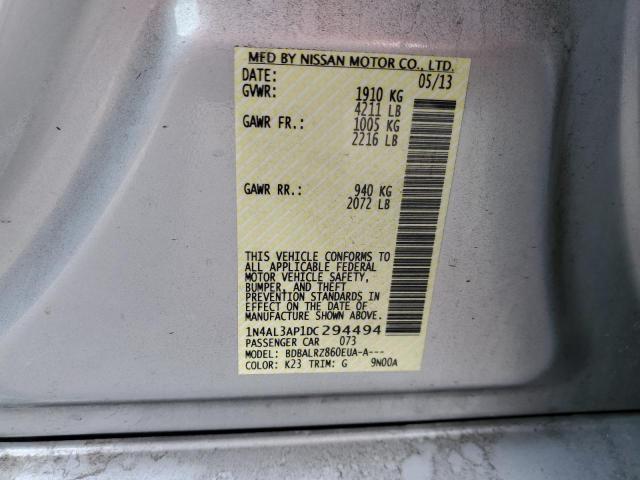 1N4AL3AP1DC294494 - 2013 NISSAN ALTIMA 2.5 SILVER photo 12