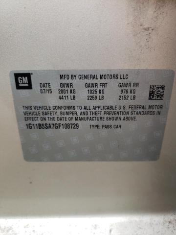 1G11B5SA7GF108729 - 2016 CHEVROLET MALIBU LIM LS BEIGE photo 13