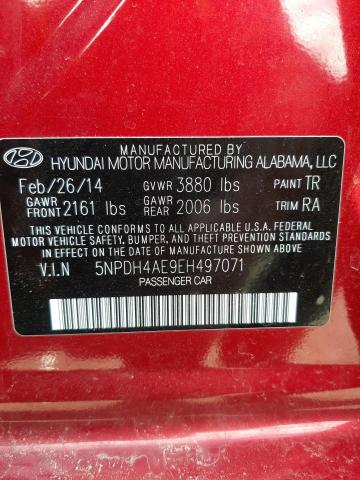 5NPDH4AE9EH497071 - 2014 HYUNDAI ELANTRA SE RED photo 13