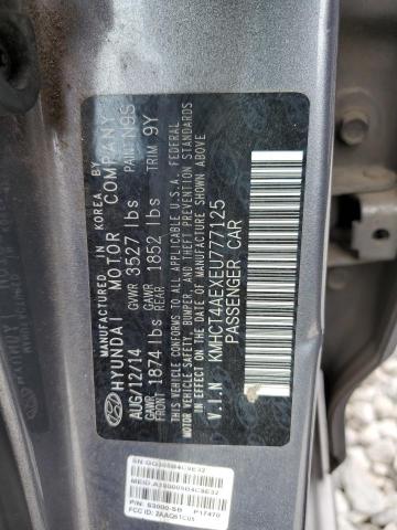 KMHCT4AEXEU777125 - 2014 HYUNDAI ACCENT GLS GRAY photo 12