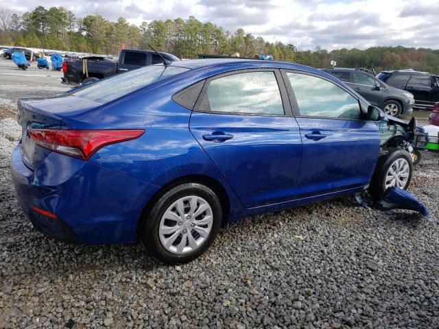 3KPC24A67NE175958 - 2022 HYUNDAI ACCENT SE BLUE photo 3