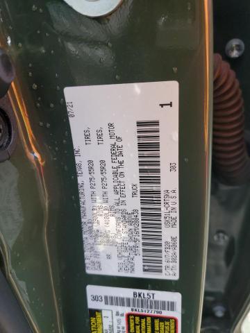 5TFRY5F16MX288438 - 2021 TOYOTA TUNDRA DOUBLE CAB SR/SR5 GREEN photo 12