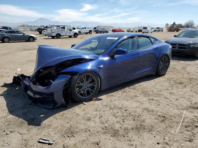 5YJSA1E50NF492392 - 2022 TESLA MODEL S ლურჯი ფოტო 1