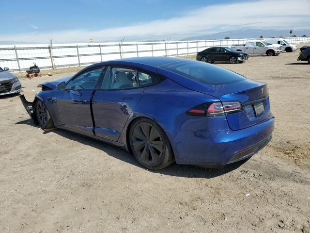 5YJSA1E50NF492392 - 2022 TESLA MODEL S ლურჯი ფოტო 2