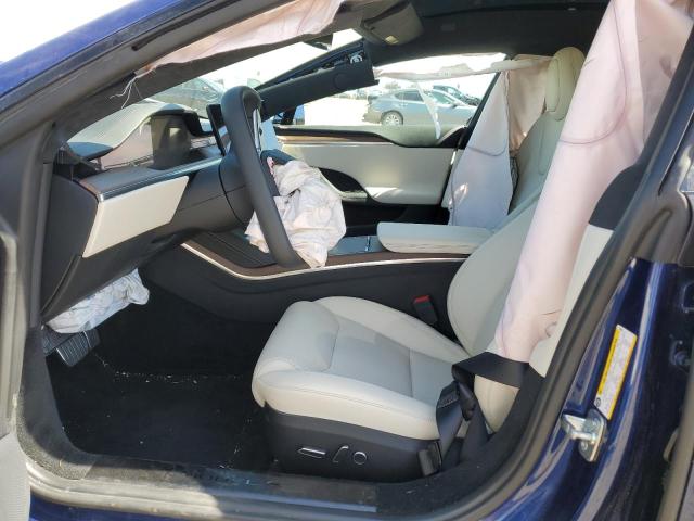 5YJSA1E50NF492392 - 2022 TESLA MODEL S ლურჯი ფოტო 7