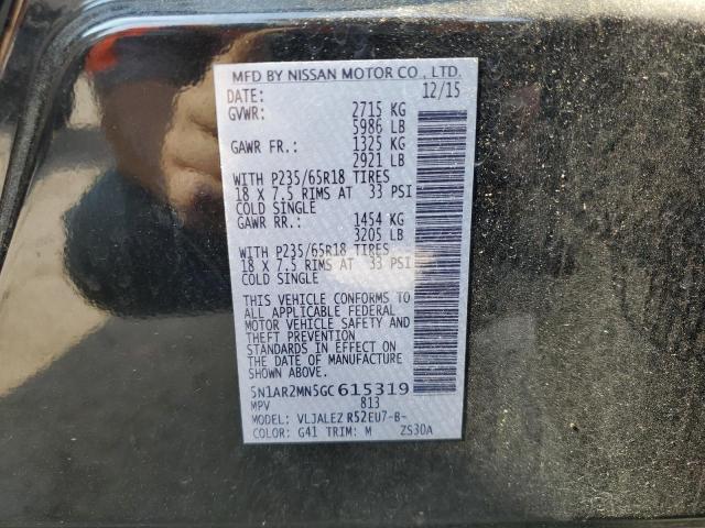 5N1AR2MN5GC615319 - 2016 NISSAN PATHFINDER S 石墨色 照片 12