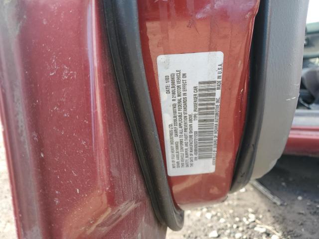 4S3BE635237211233 - 2003 SUBARU LEGACY L BURGUNDY photo 12