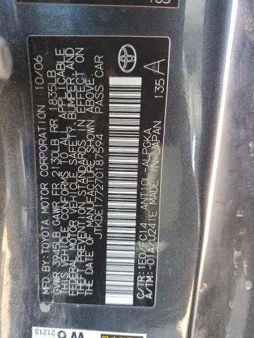 JTKDE177270187594 - 2007 TOYOTA SCION TC 黑色 照片 12