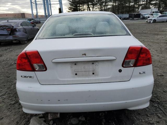 2HGES16555H533037 - 2005 HONDA CIVIC LX WHITE photo 6