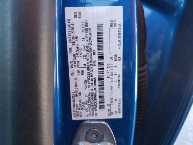 1FMCU9F60LUC20085 - 2020 FORD ESCAPE S BLUE photo 13