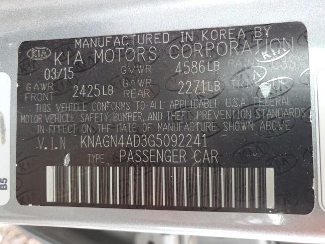 KNAGN4AD3G5092241 - 2016 KIA OPTIMA HYBRID SILVER photo 12