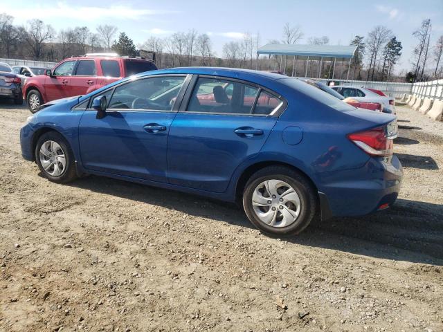 19XFB2F54DE098904 - 2013 HONDA CIVIC LX BLUE photo 2