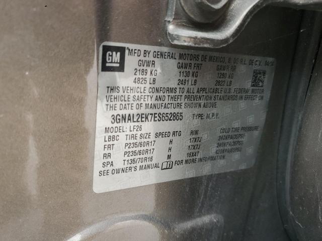 3GNAL2EK7ES652865 - 2014 CHEVROLET CAPTIVA LS 棕色 照片 13