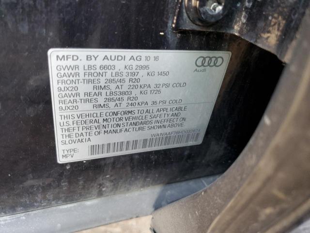 WA1VAAF78HD032674 - 2017 AUDI Q7 PRESTIGE შავი ფოტო 12