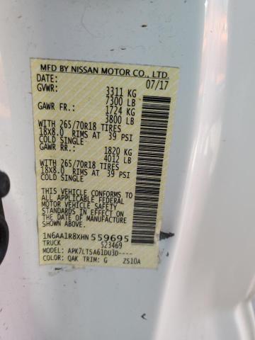 1N6AA1R8XHN559695 - 2017 NISSAN TITAN S WHITE photo 12