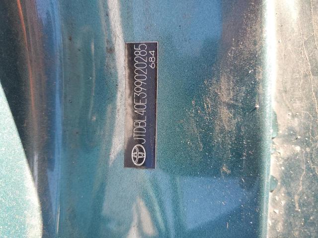 JTDBL40E399020285 - 2009 TOYOTA COROLLA BASE GREEN photo 12