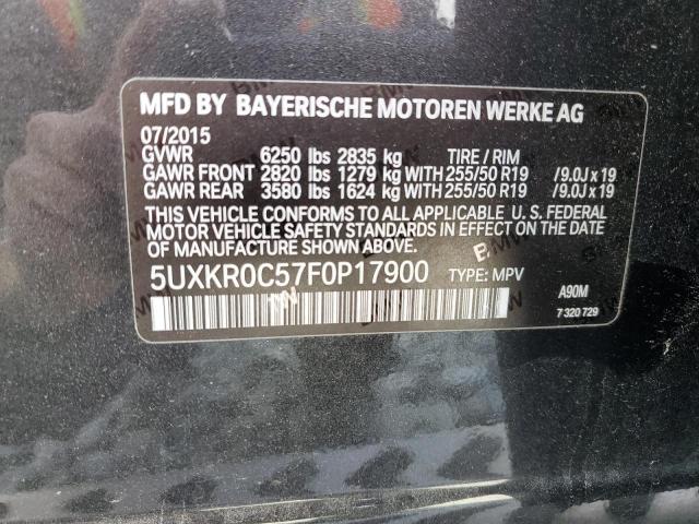 5UXKR0C57F0P17900 - 2015 BMW X5 XDRIVE35I BLACK photo 13