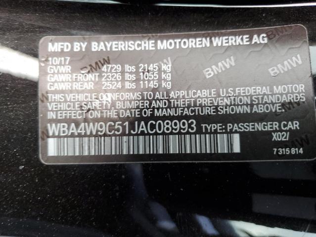 WBA4W9C51JAC08993 - 2018 BMW 440XI BLACK photo 12