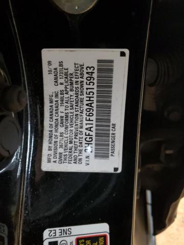 2HGFA1F69AH515943 - 2010 HONDA CIVIC LX-S Siyah fotoğraf 12