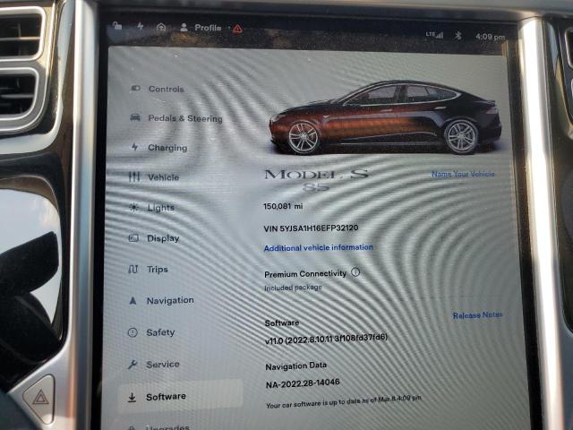 5YJSA1H16EFP32120 - 2014 TESLA MODEL S Սև լուսանկար 9