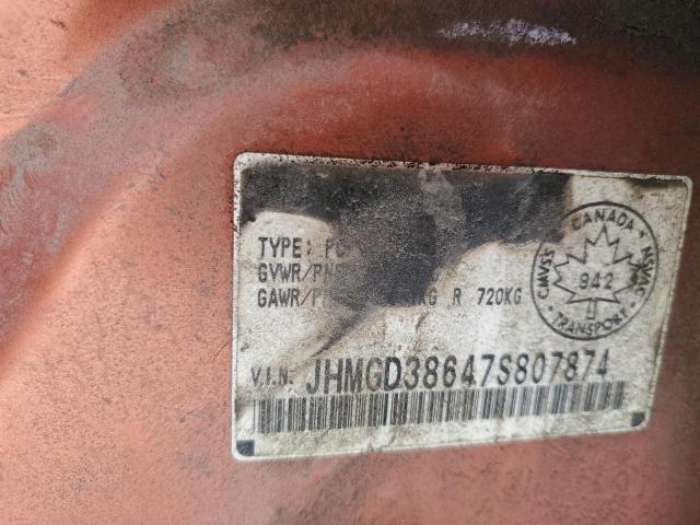 JHMGD38647S807874 - 2007 HONDA FIT S 橙色 照片 12