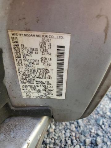 1N6BA06E68N309122 - 2008 NISSAN TITAN XE GRAY photo 12