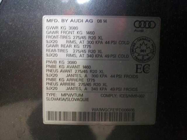 WA1WGCFE1FD006816 - 2015 AUDI Q7 PRESTIGE GRAY photo 13