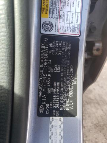 KNDJE723987533618 - 2008 KIA SPORTAGE EX GRAY photo 13