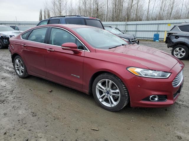 3FA6P0RU8GR366994 - 2016 FORD FUSION TITANIUM HEV RED photo 4